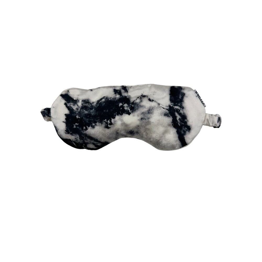 Shhh Silk - Silk Sleep Mask in Marble White & Black
